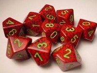 Chessex Erdbeere Gesprenkelt D10 Würfel Set 10 Stück