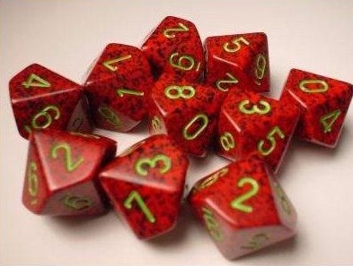 Chessex Erdbeere Gesprenkelt D10 Würfel Set 10 Stück