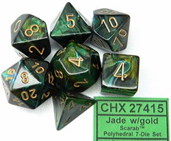 Chessex Chessex Scarab Jade Gold Polydice Würfel Set 7 Stück