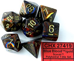 Chessex Chessex Scarab Blaues Blut Gold Polydice Würfel Set 7 Stück
