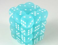 Chessex Frosted Teal/weiß D6 12mm Würfelset (36 Stück)