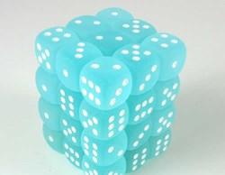 Chessex Frosted Teal/weiß D6 12mm Würfelset (36 Stück)
