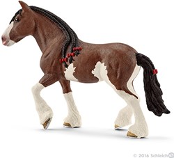 Schleich Spielzeugpferd Clydesdale Stute Farm World realistisch
