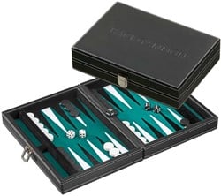 Philos Backgammon-Kassette Tinos, klein, magnetisch (grün)