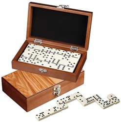 Philos 3625 - Domino, Doppel 6, Olivenholz, Holz