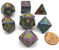 Chessex Festlich Mosaik gelbe Polydice Würfelset 7 Stück