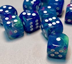 Chessex Festliches Wasserlilie/Weiß D6 12mm Würfelset (36 Stück)