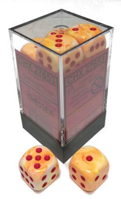 Chessex Festive Sunburst rot D6 16mm Würfel Set 12 Stück