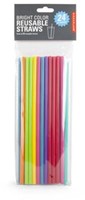 Wiederverwendbare Strohhalme in leuchtenden Farben von Kikkerland – 20 cm (24 Stück)