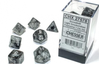 Chessex Borealis Polyhedral Hellgrau Silber Luminary Würfel Set 7 Stück