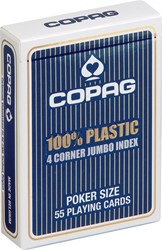 Copag Plastik Spielkarten Poker Jumbo Index Blau 4 Ecken