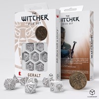 Q-Workshop The Witcher Würfelset – Geralt – Der Weiße Wolf (7 Teile + Münze)