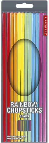 Kikkerland Wiederverwendbare Essstäbchen (Set mit 6 Farben)
