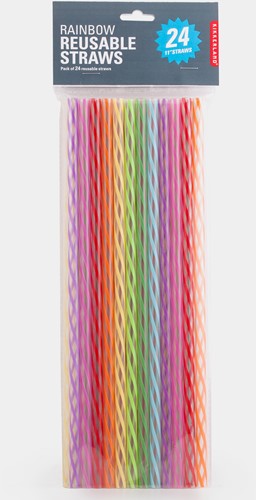 Kikkerland Wiederverwendbare Strohhalme Rainbow (24 Stück)