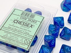 Chessex Gemini blau blau hellblau Luminary Würfelset 10 Stück