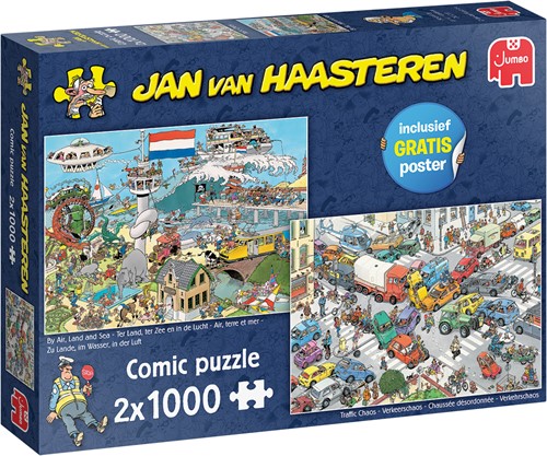 Jan van Haasteren Legpuzzel - Traffic Chaos, 2x1000st.