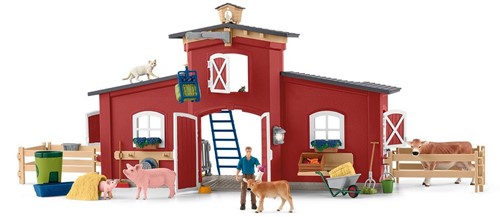 Schleich Schleich Farm World Red Barn With Animals And Accessories