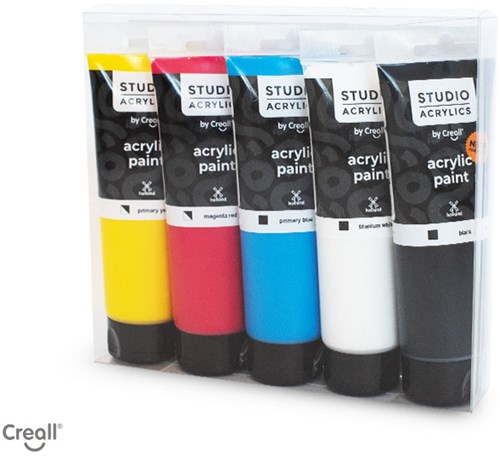 Creall Acrylfarbe Set Studio 5 Farben 120ml Tuben Malset