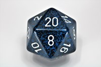 Chessex Würfel 34mm speckled Stealth D20 weiß-blau Gaming