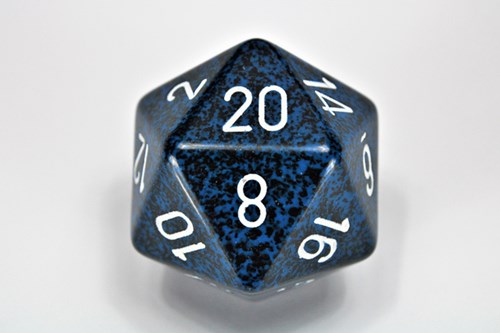 Chessex Würfel 34mm speckled Stealth D20 weiß-blau Gaming