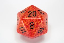 Chessex Würfel 34mm Speckled Fire - großer D20 orange-gelb