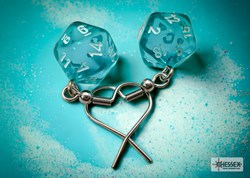 Chessex Ohrringe Spielzeug Translucent Teal Mini-Poly D20 Würfel
