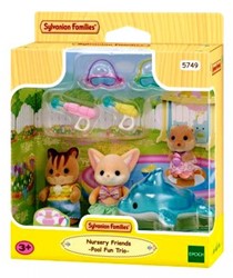 Sylvanian Families trio peutervriendjes- zwembad fun
