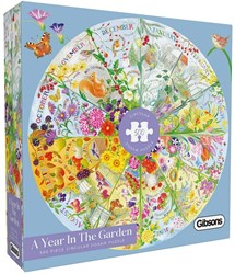 Gibsons Puzzle runde Gartenpuzzle 500 Teile - Lernspiel