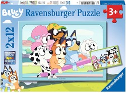 Ravensburger Bluey Puzzle 2x12 Teile - Cartoon Tiere Kinderpuzzle ab 3 Jahren