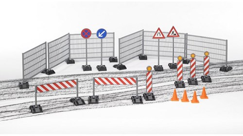 Bruder Baustelle Spielset Straßenbau Zubehör Kunststoff-3