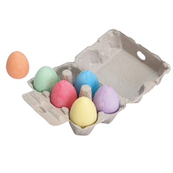 BigJigs Straßenmalkreide Eier Set - 6 bunte Kreide-Eier für draußen