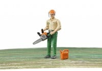 bruder Forstarbeiter mit Zubehör Spielfigur, grün/beige-2