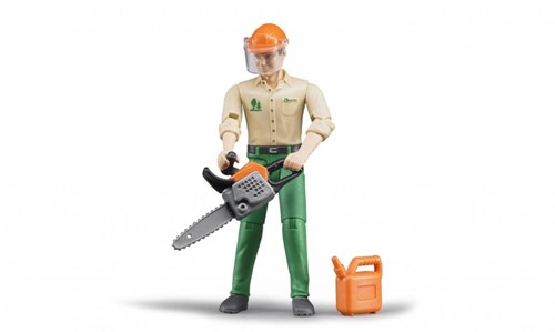 bruder Forstarbeiter mit Zubehör Spielfigur, grün/beige