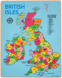 BigJigs Lernpuzzle Britische Inseln Holzkarte für Kinder