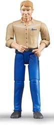 Bruder Spielfigur Mann helle Haut blaue Hose 10,7cm Spielzeug