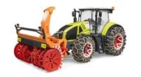 BRUDER Claas Axion 950 mit Schneeketten und Schneefräse