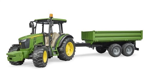 Bruder John Deere 5115M Traktor mit Anhänger Spielzeug 1:16-2