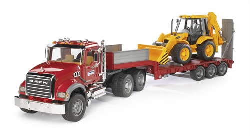 BRUDER MACK Granite Low loader and JCB 4CX Spielzeugfahrzeug