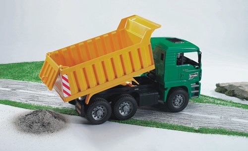 Bruder MAN Kipp-LKW Spielzeug grün 1:16 für Kinder-2