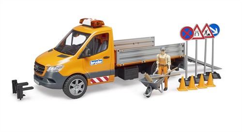 Bruder MB Sprinter Kommunal mit Fahrer, Light + Sound Modul und Zubehör - 2677
