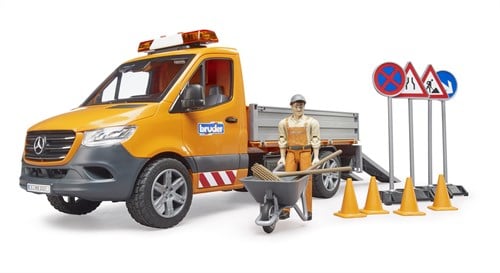Bruder Mercedes-Benz Sprinter Spielzeugfahrzeug Straßenbau mit Licht und Sound-2
