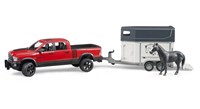 Bruder Dodge RAM Spielzeugauto mit Pferdeanhänger - Maßstab 1:16