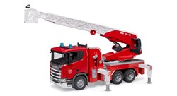 Bruder Feuerwehrleiterwagen Scania Super 560R mit Wasserpumpe und Licht-Sound