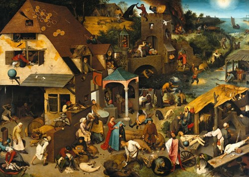 Grafika Brueghel Pieter: Die niederländischen Sprichwörter, 1559 - 1000 Teile