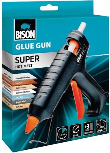 Bison Heißklebepistole leistungsstark 11mm für Heimwerker und Reparaturen