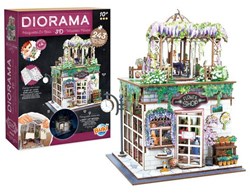 Buki Holz Blumenladen Diorama Bausatz mit LED-Beleuchtung
