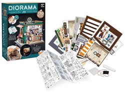 Buki Diorama Miniatur-Café Bausatz mit LED-Beleuchtung und Zubehör