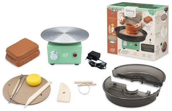 Buki Töpferscheibe Expert Töpfer-Set für Kinder und Erwachsene Planet Happy DE