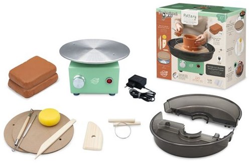 Buki Töpferscheibe Expert Töpfer-Set für Kinder und Erwachsene Planet Happy DE