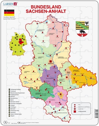 Larsen Rahmenpuzzle - Bundesland: Sachsen-Anhalt - 70 Teile